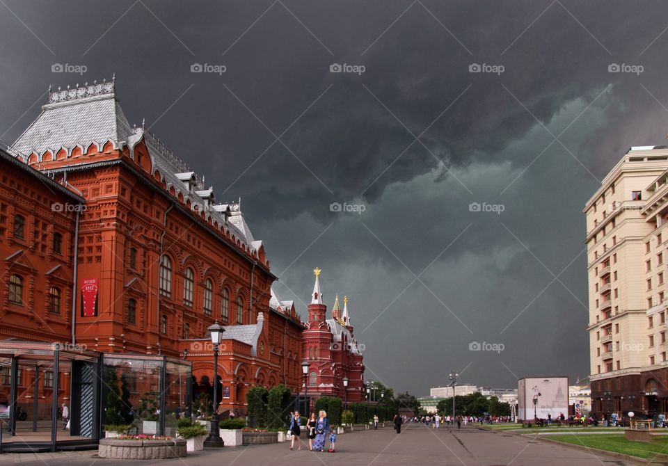 Thunderstorm over the city 