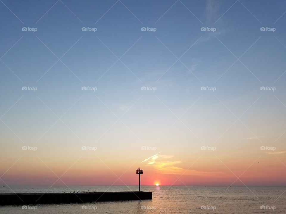Wilson, NY Pier at sunset