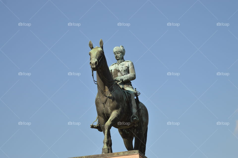 statue of mannerheim. carl gustaf emil mannerheim