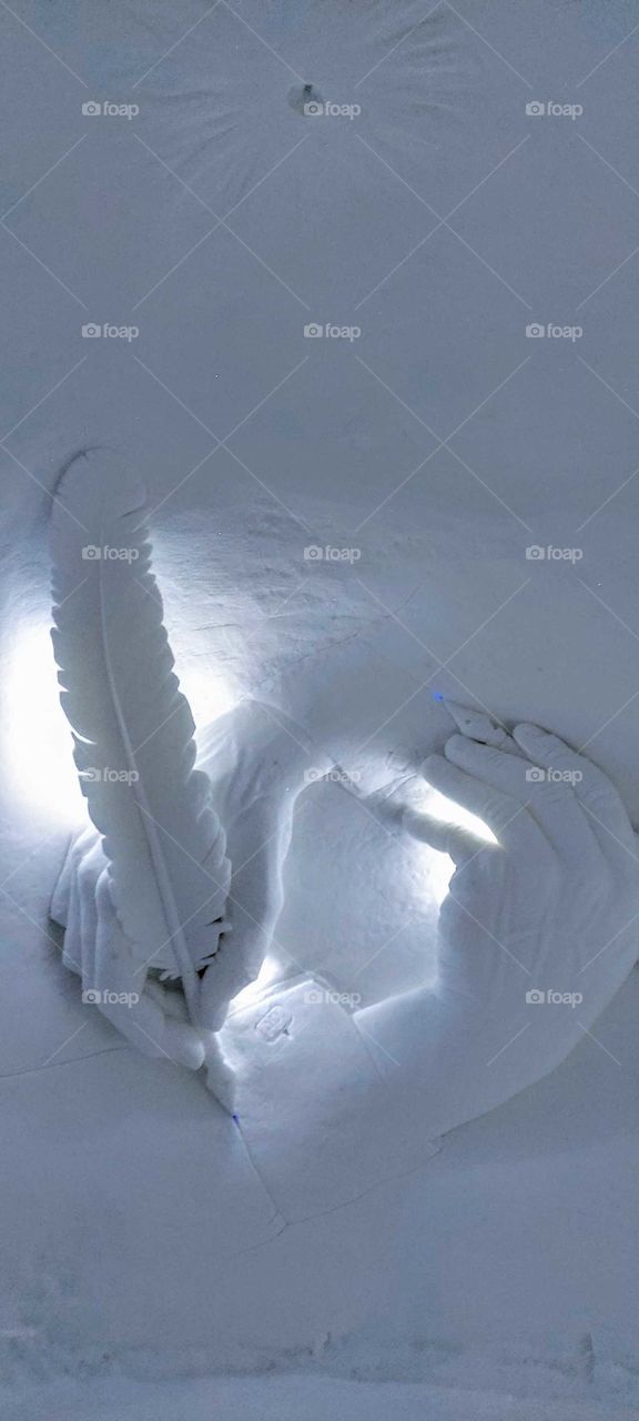 Snow sculpture in Lapland Hotels Snowvillage