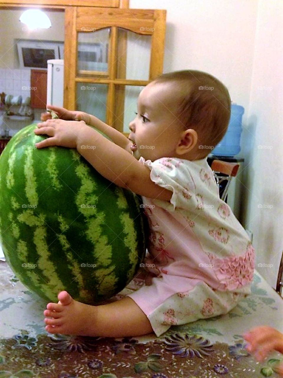 Baby and watermelon