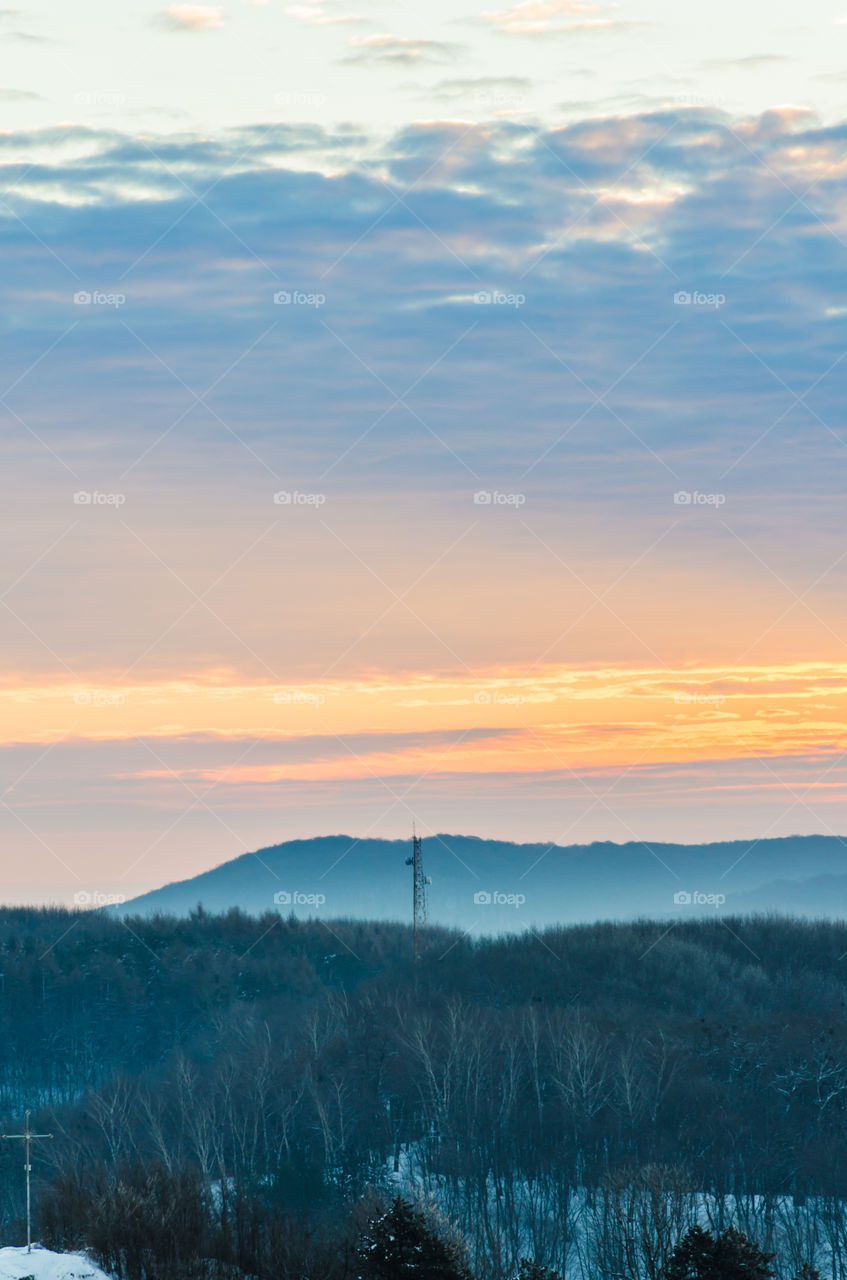 Nature landscape during sunset