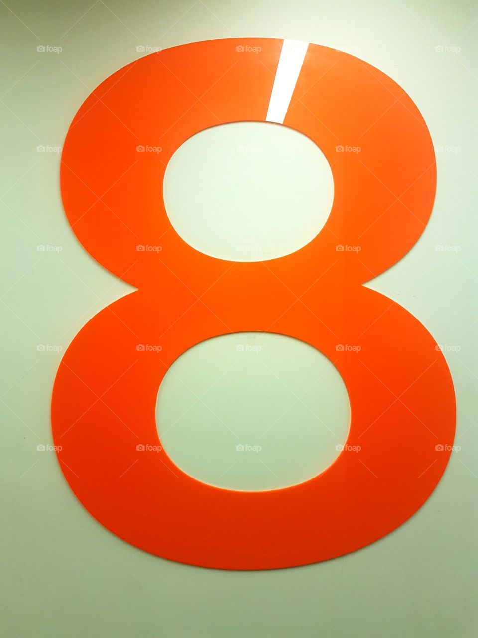 big orange number 8