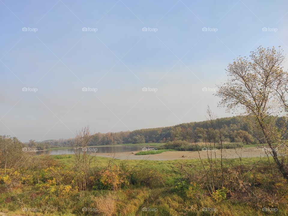 Kovin Serbia river Danube canal and nature Reserve in autumn