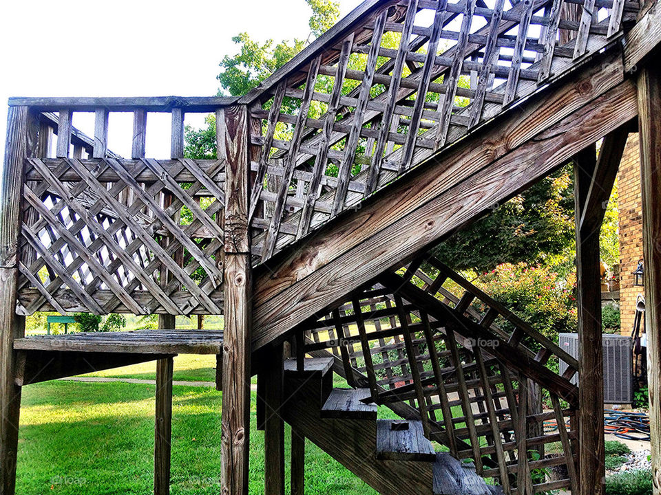 wood house steps deck by vickikl3