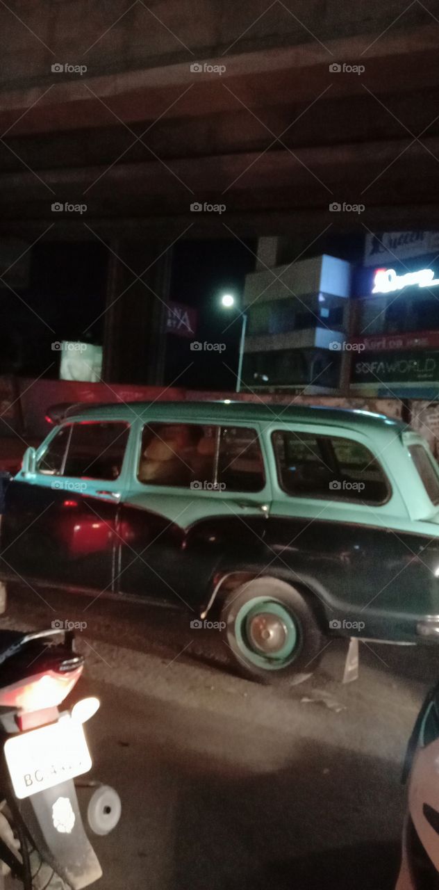 Old model car travelling