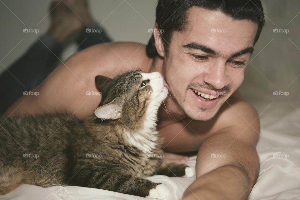 Man and cat