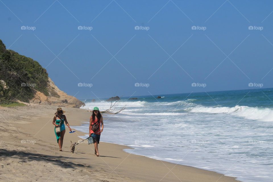 Walking on the beach 