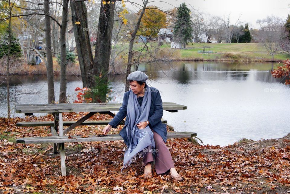 Woman on a bench