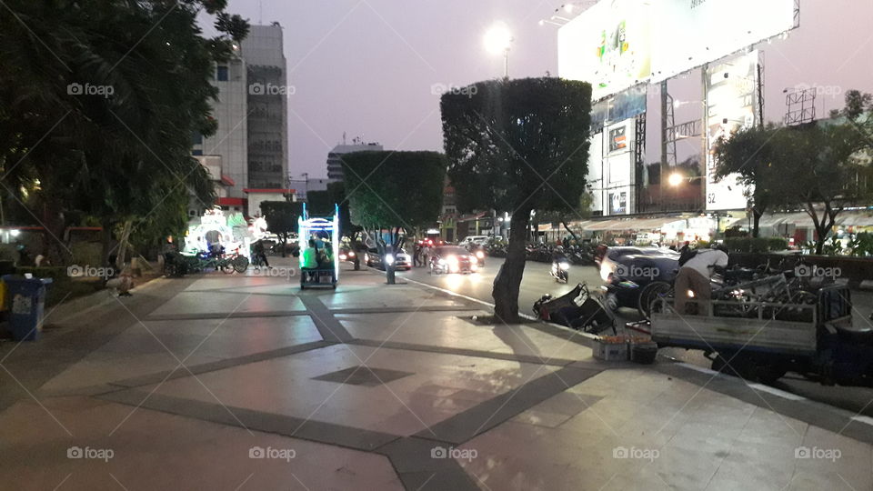 SIMPANG LIMA OR FIVE INTERSECTION AND THE OPEN AREA FOR PUBLIC
