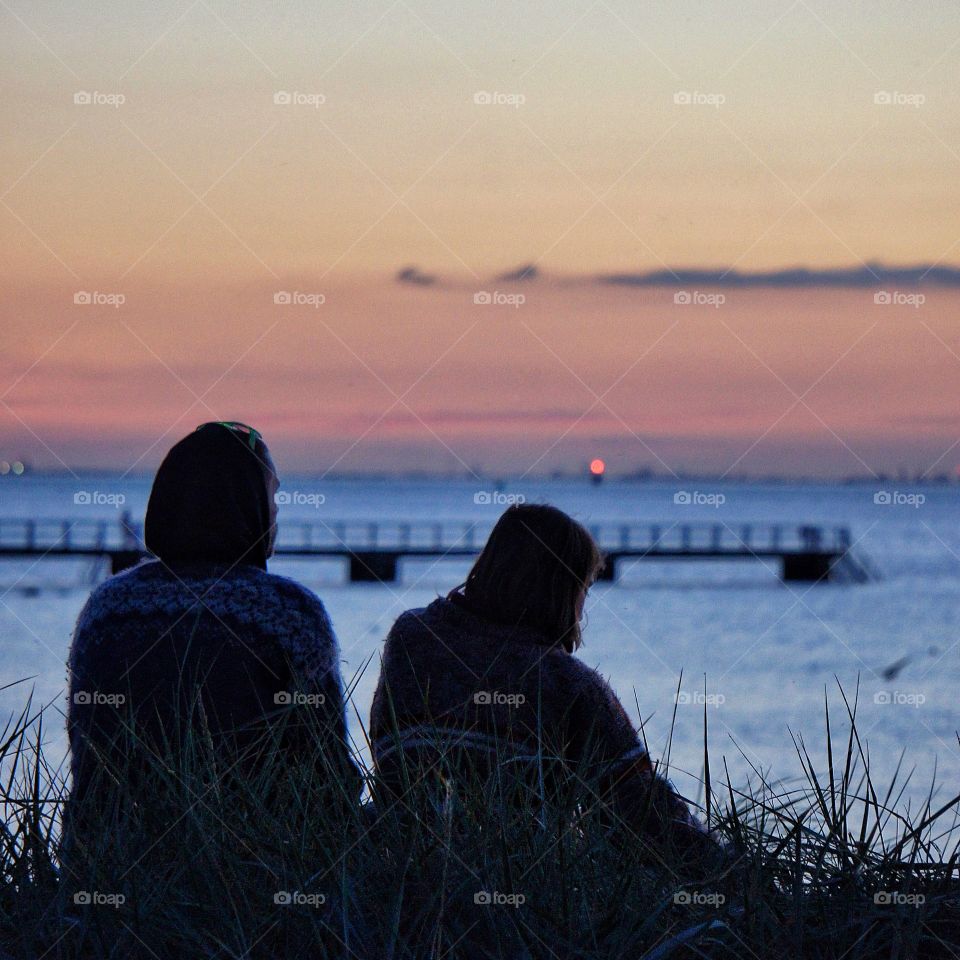 Jetty in sunset