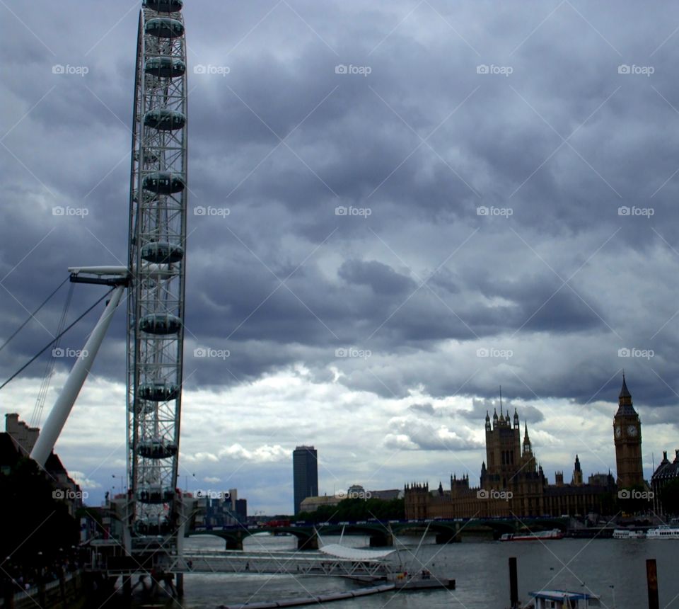 stormy cloud over London city