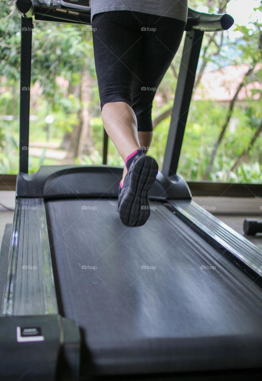 Running on a treadmill 