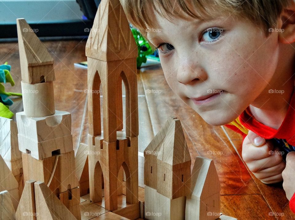 Boy With His Building Blocks
