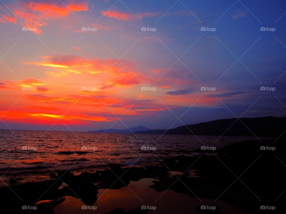 Fire on the beach   (Palinuro -  Italy ).