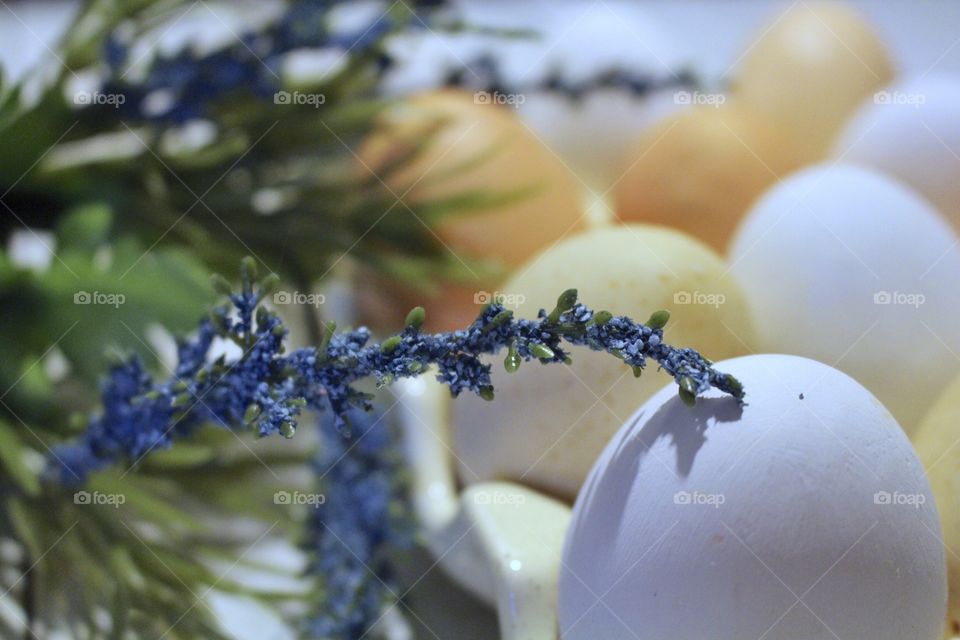Lilac, rosemary, and colorful eggs!