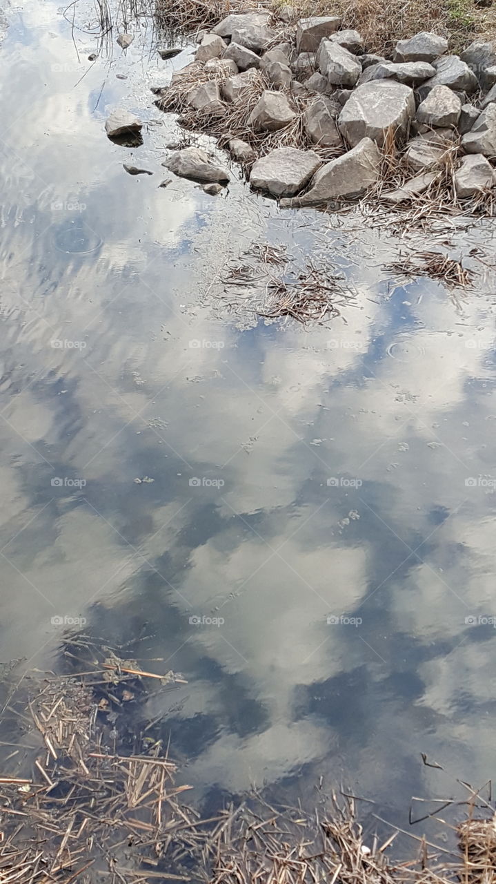 clouds in the water