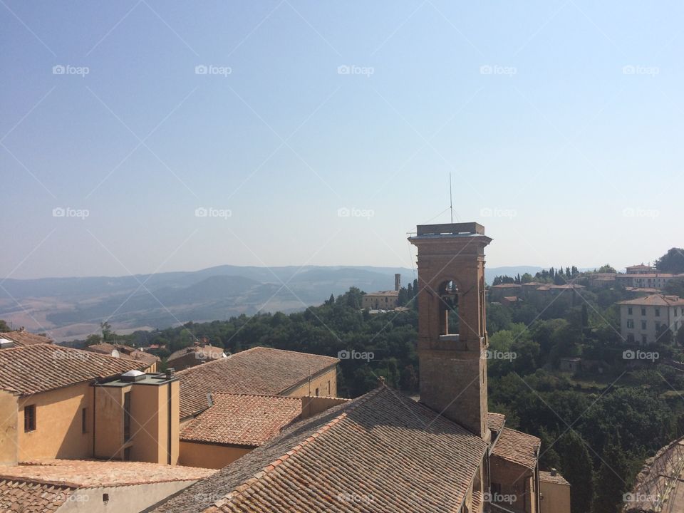 View from the top of a tower in Volterra, Italy 