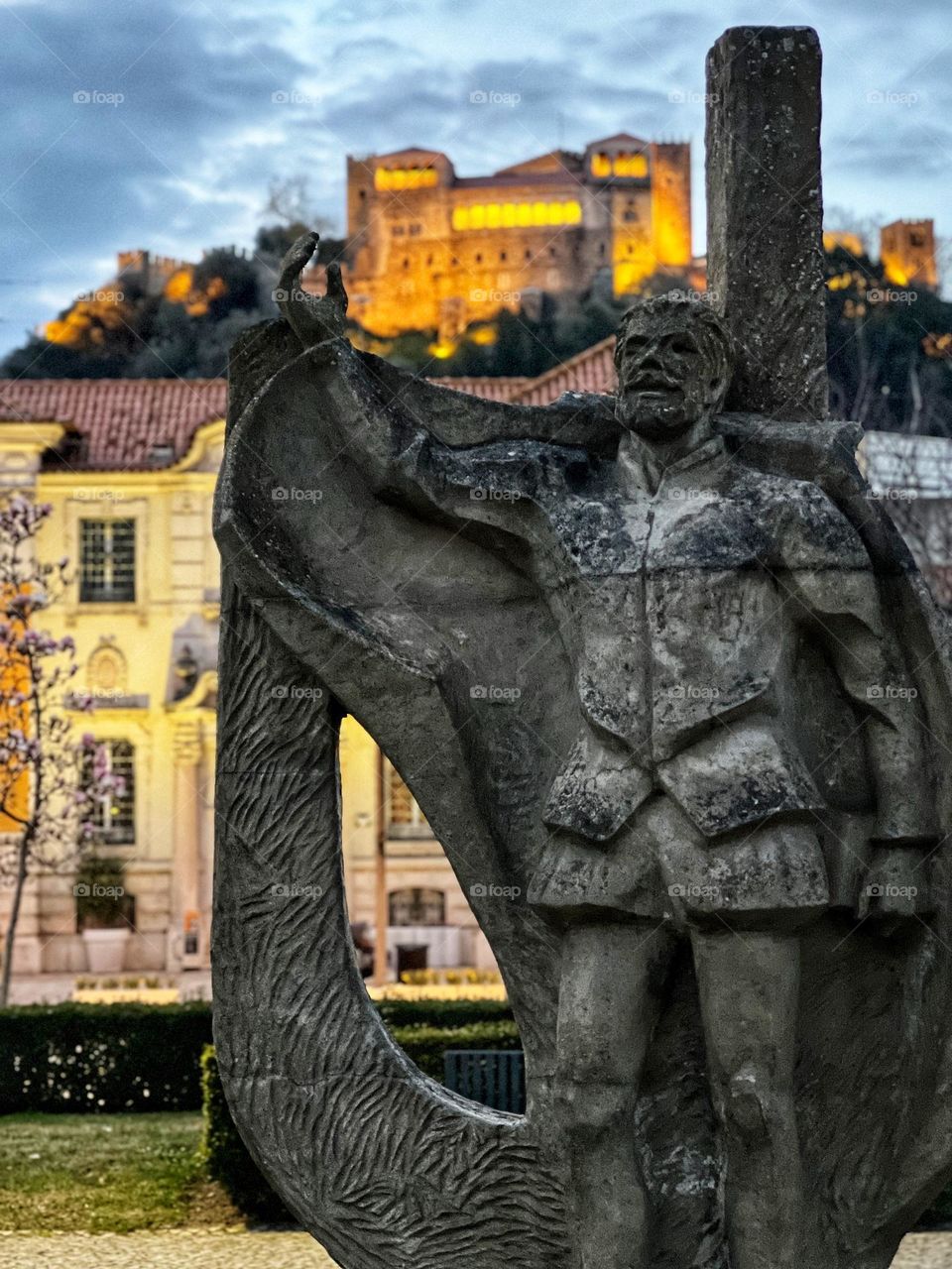 Castle and statue