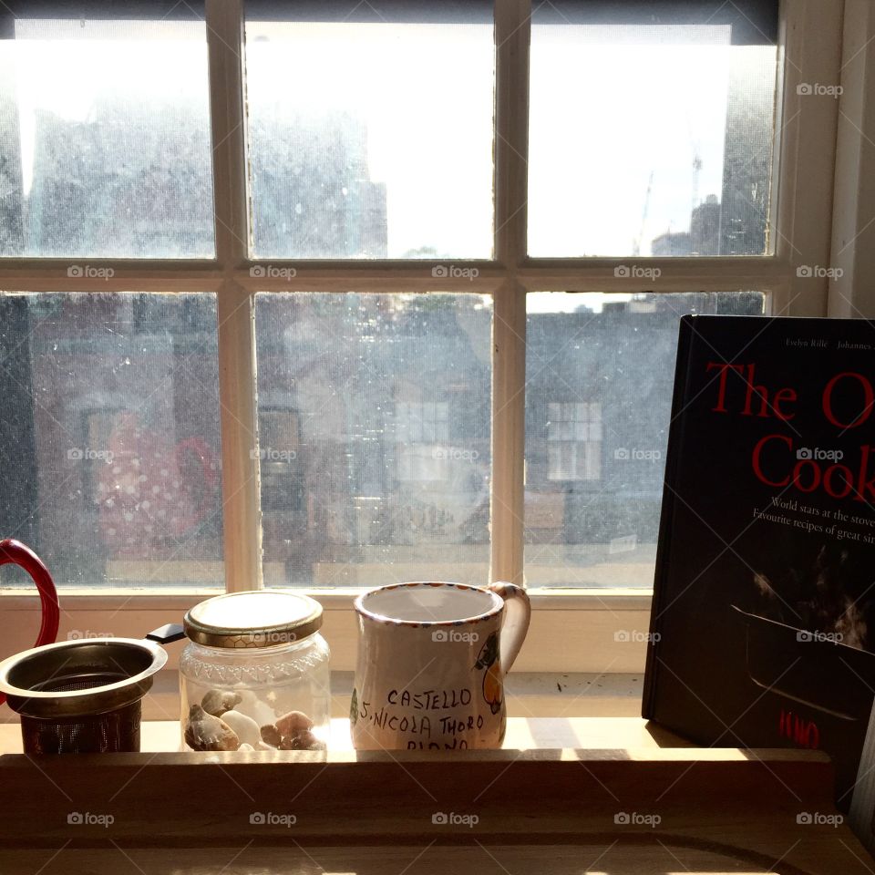 Sunset over Philadelphia. As seen from a top story window.