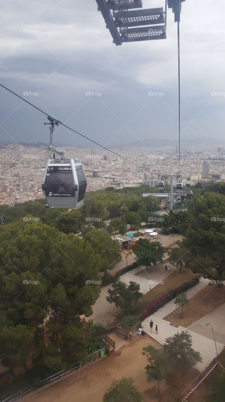 view of Barcelona from the heights