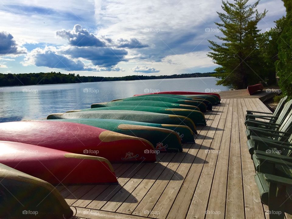 Canoe Line up in Canada