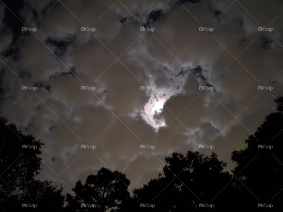 full moon clouds