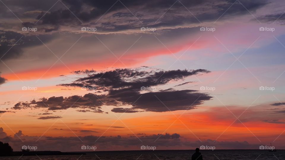 Amazing sunset views of the Mindil Beach in Darwin,  Northern Territory of Australia