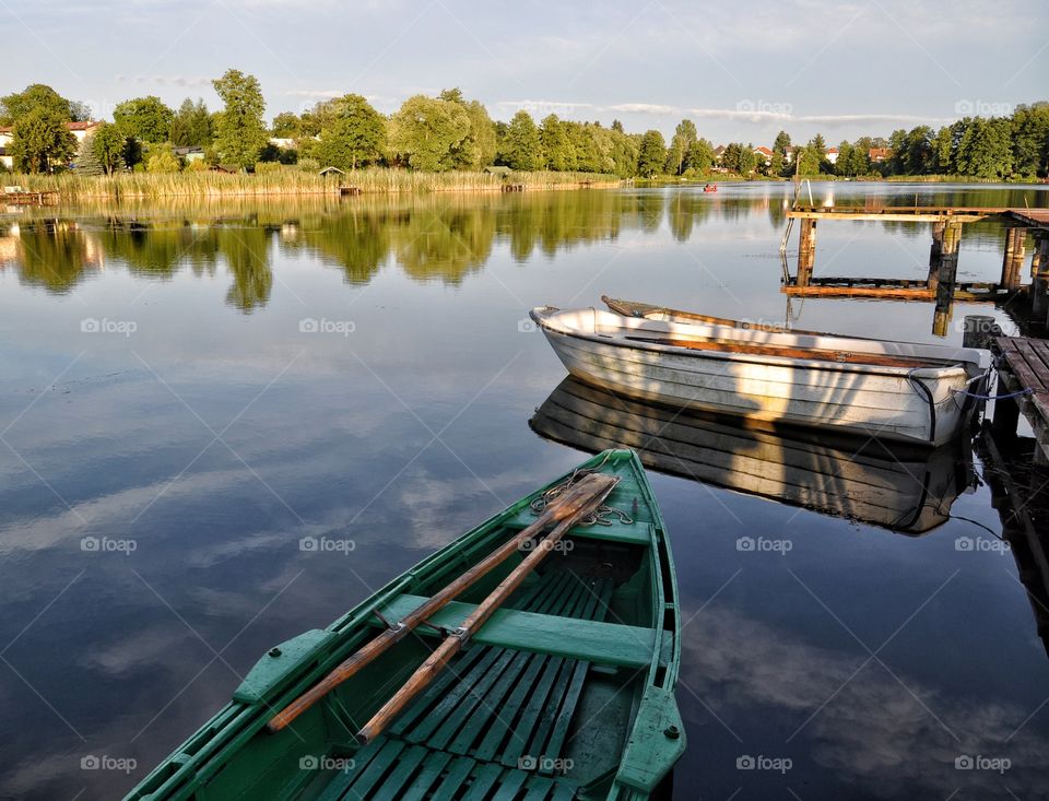 Water, Lake, Reflection, No Person, Boat