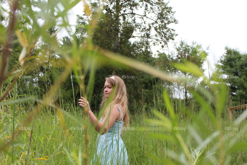 Strolling through tall grass 