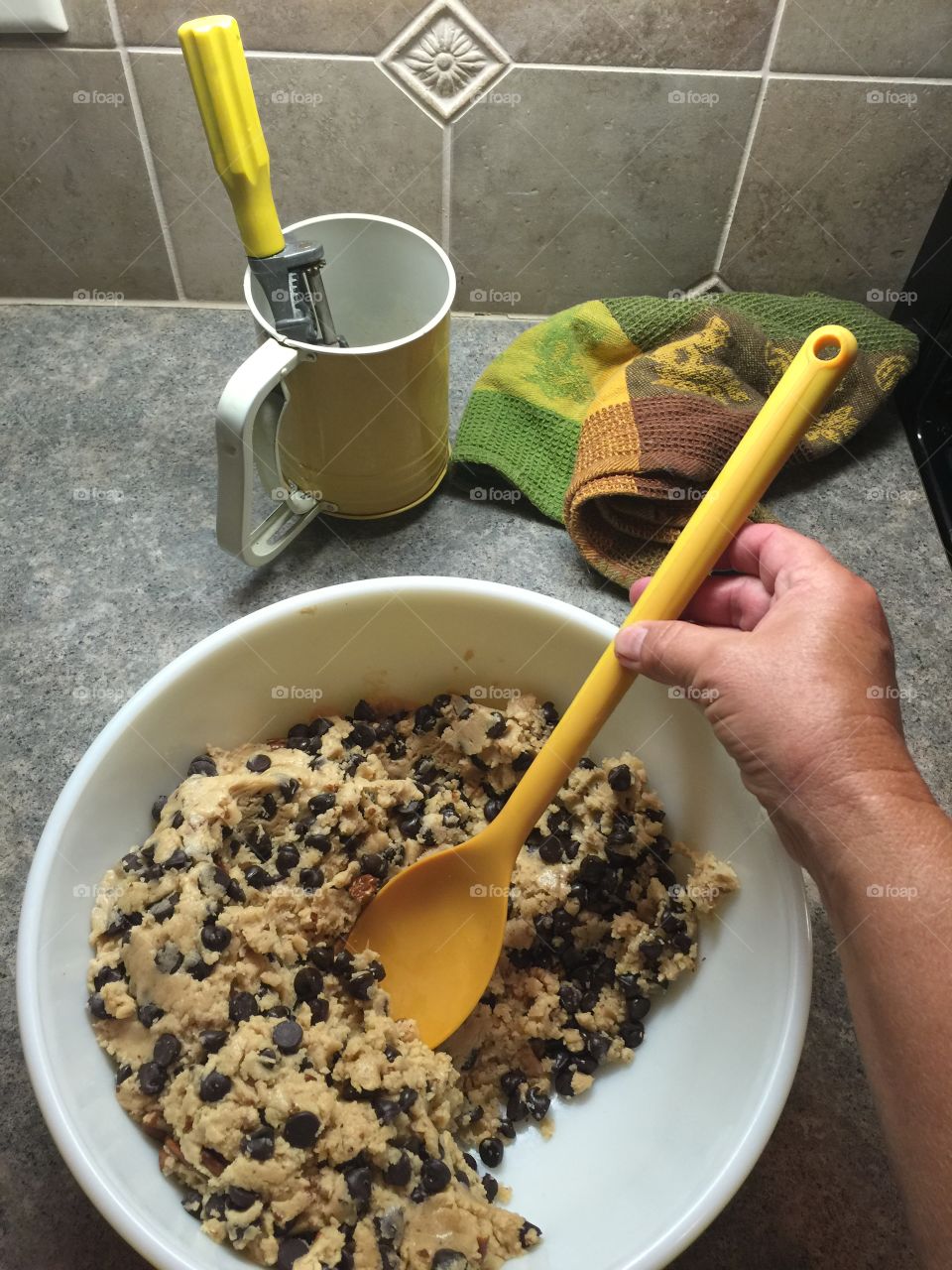 Fresh chocolate chip cookies