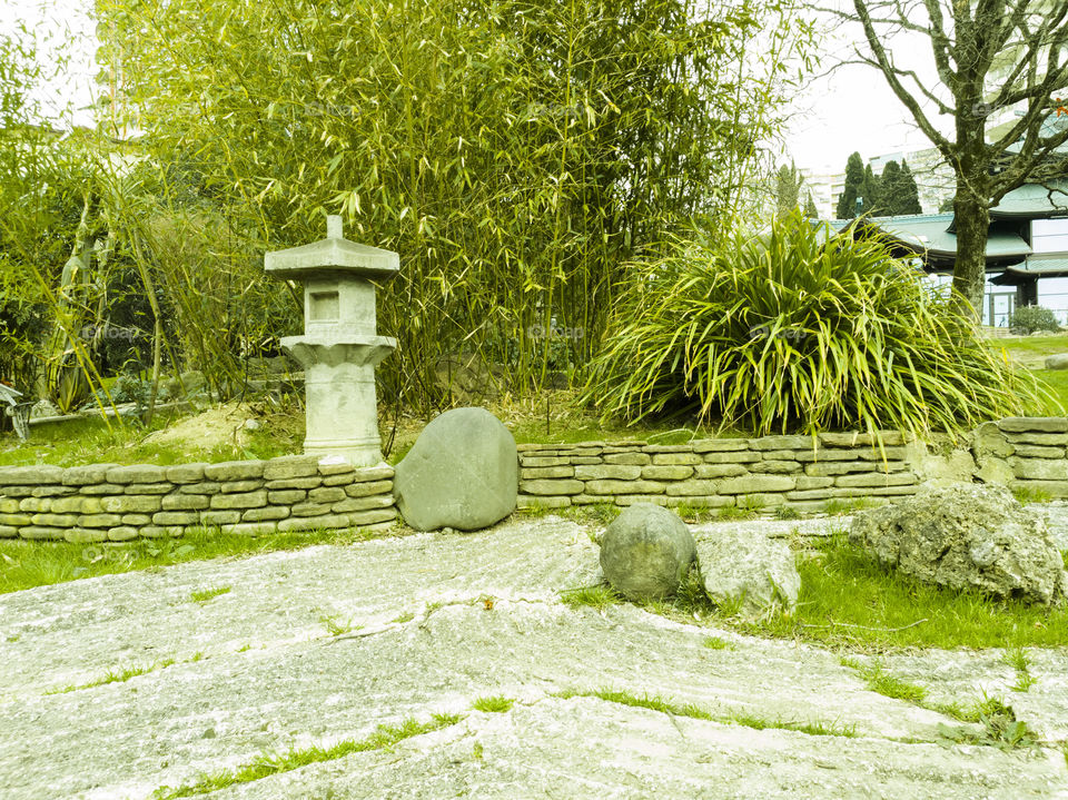 Sculpture in the Japanese garden ciy of Sochi