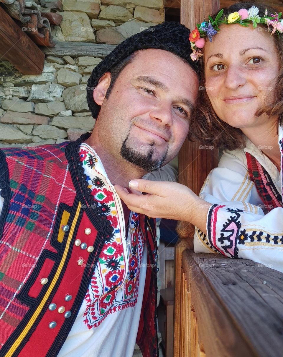 Selfie in traditional Bulgarian outfit