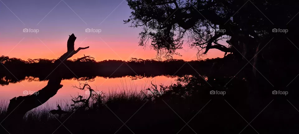 sunset on a lake