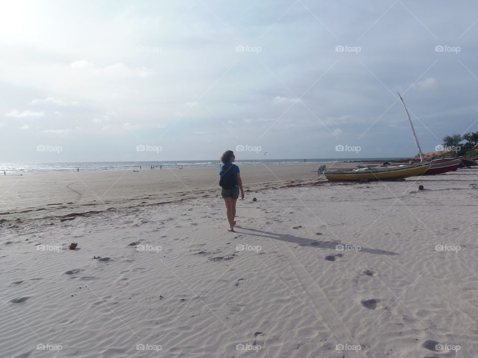 The beach and a woman