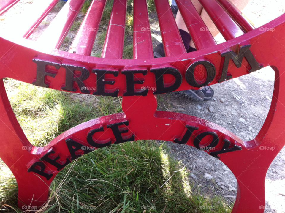 Freedom bench . On a country walk I passed this bench that had been placed there for a memory of a passed loved one 