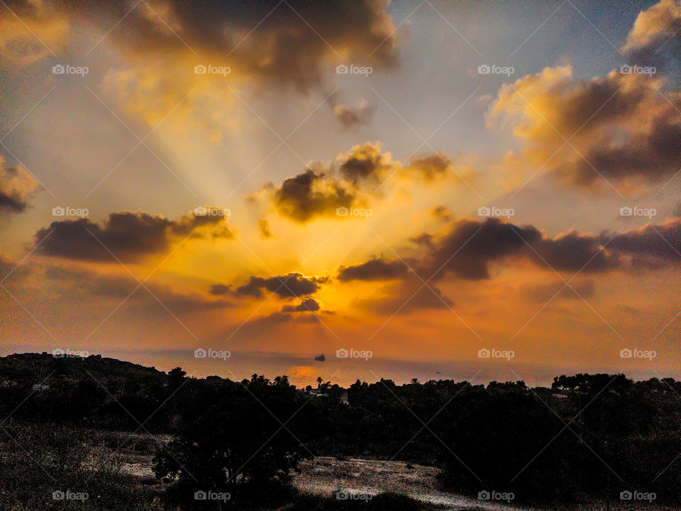 Sunset, Landscape, Sky, No Person, Dawn
