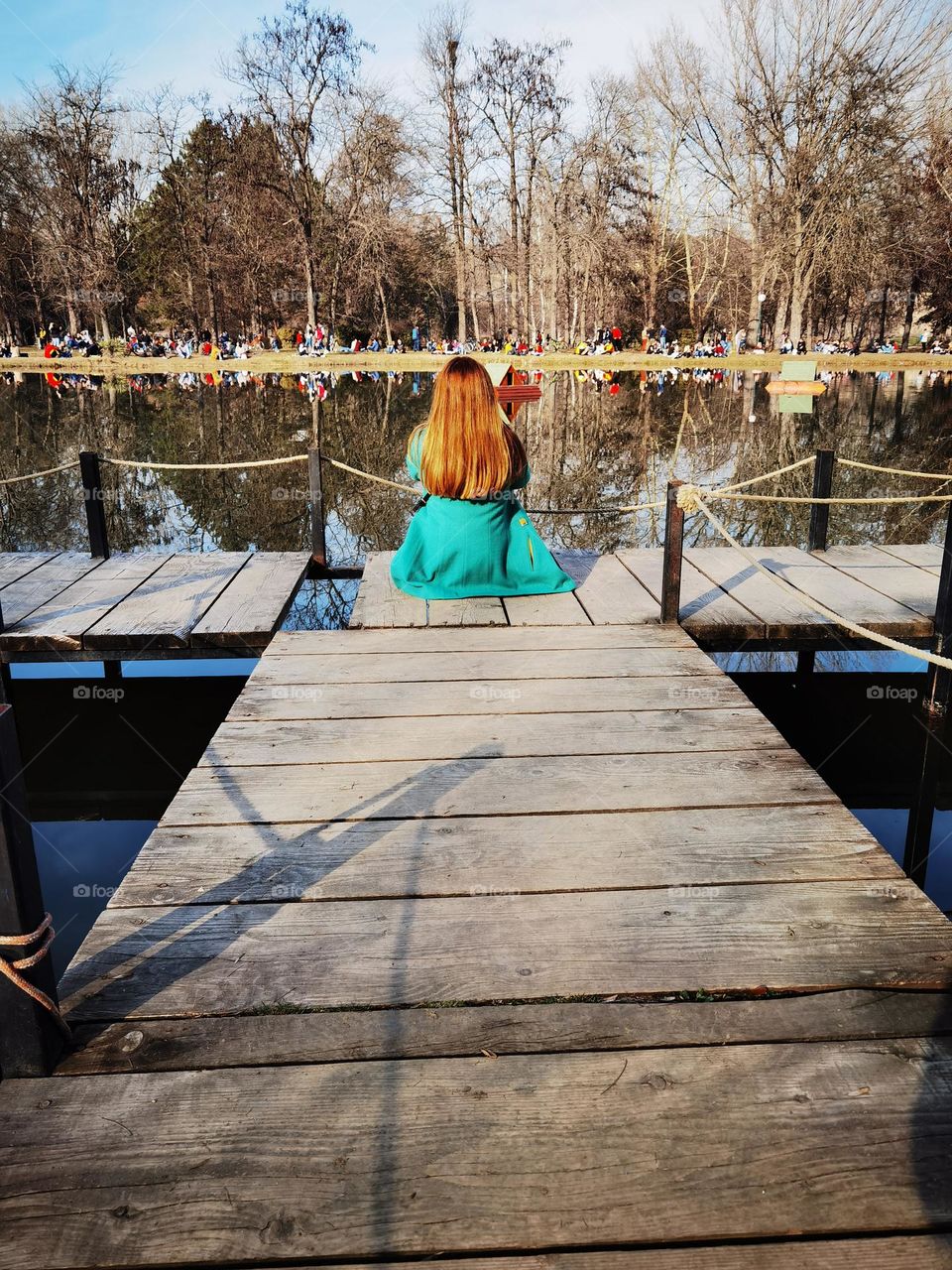Relaxing autumn time in a park
