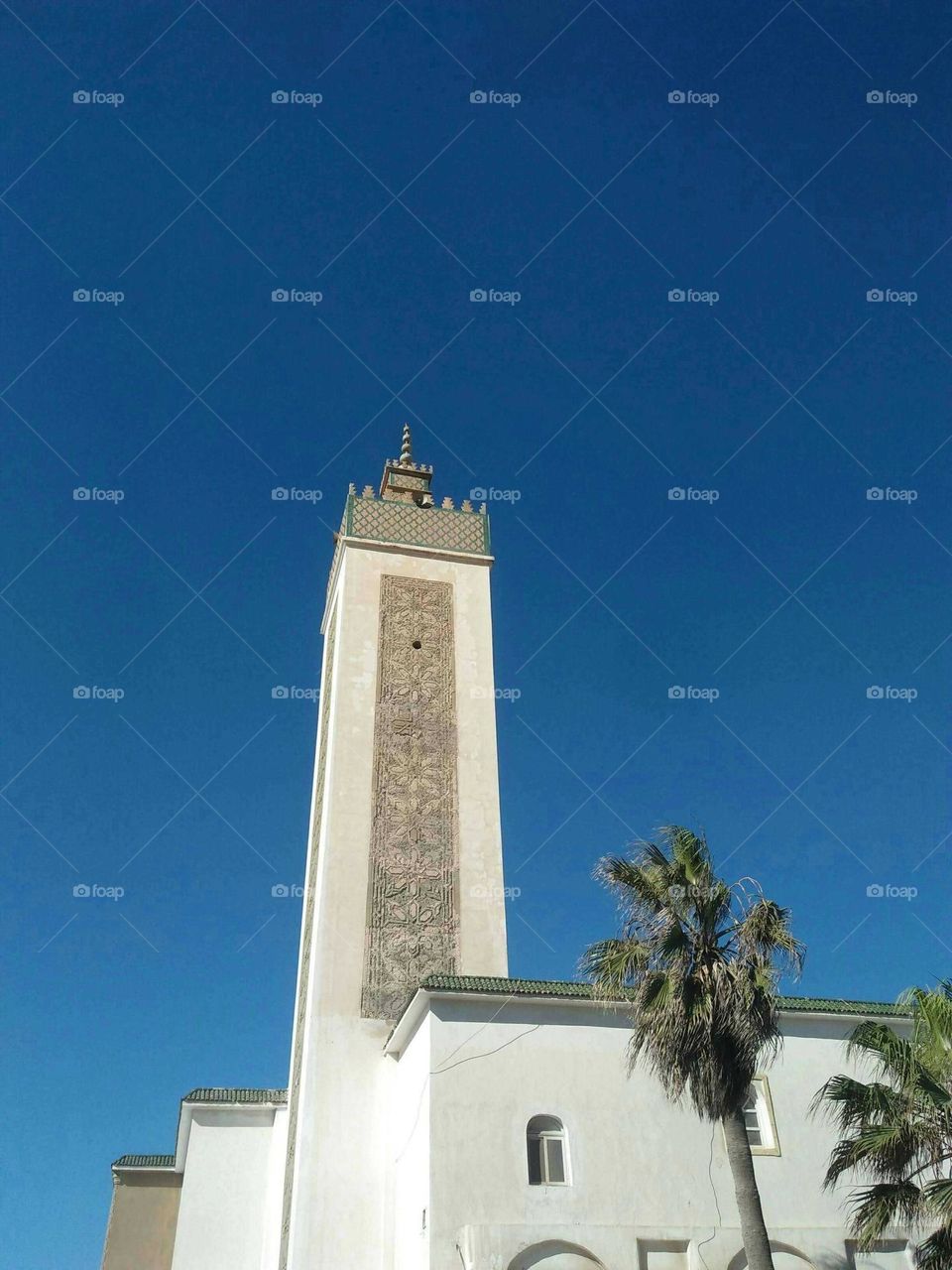 Beautiful minaret of a mosque in marrakech city mosque in Morocco