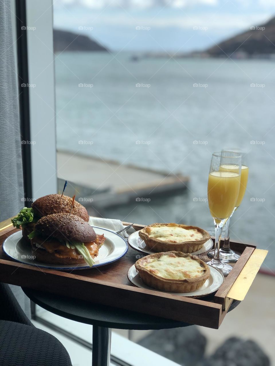 Breakfast at the Alt hotel in St. John’s, NL. Look at that food, but also look at that view!