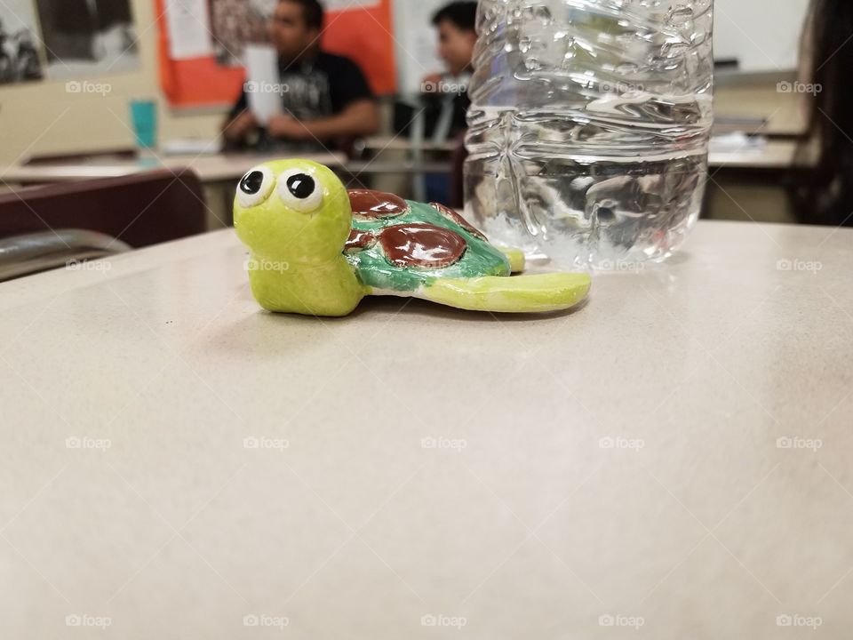 Cute model handmade ceramic turtle