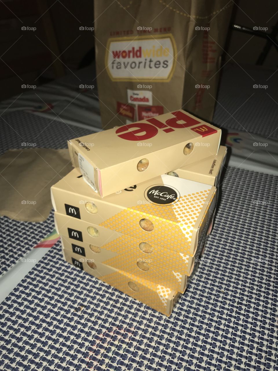 stack of 9 McDonald’s apple pies