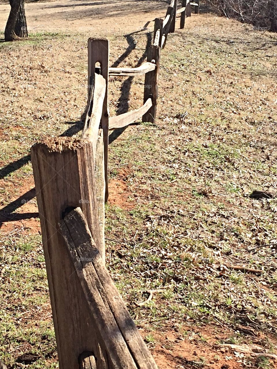 Old rugged wooden fence 