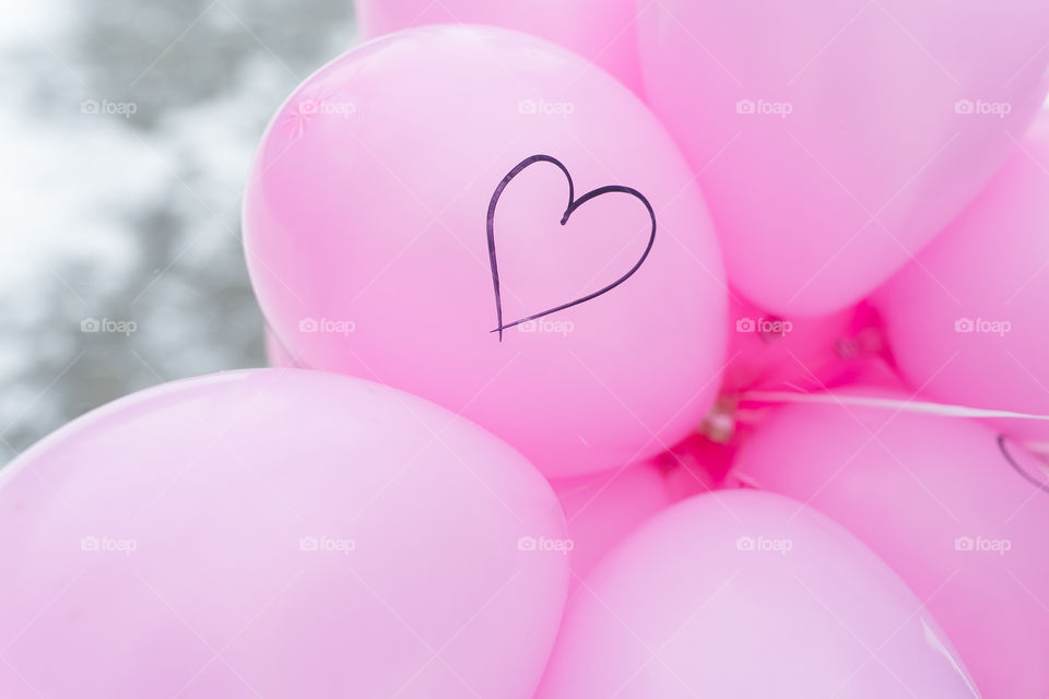 Beautiful pink balloons 