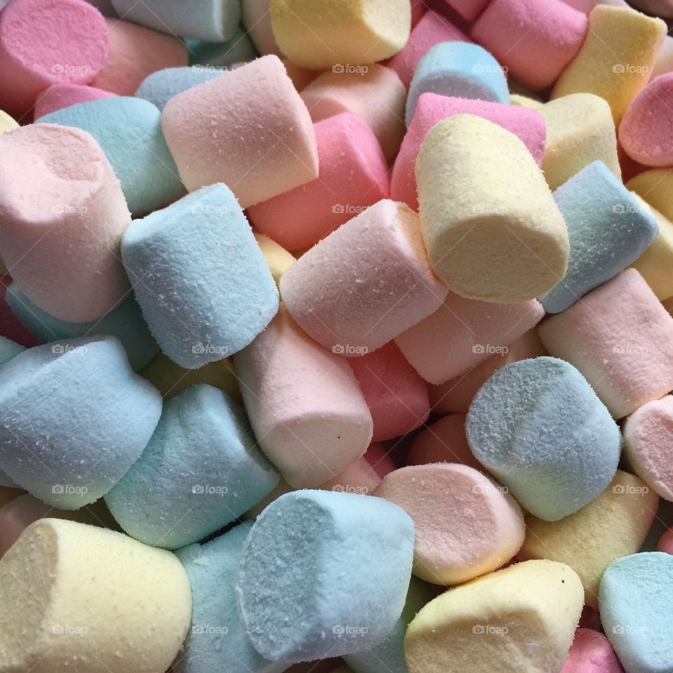 Colorful, soft and fluffy, little marshmallows.