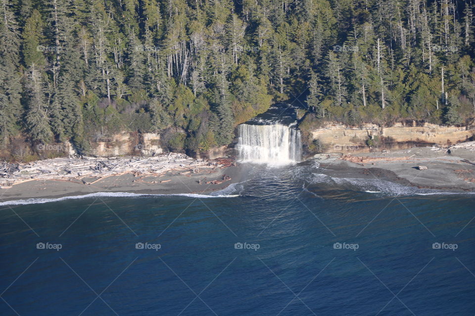 Ocean , woods and waterfall 