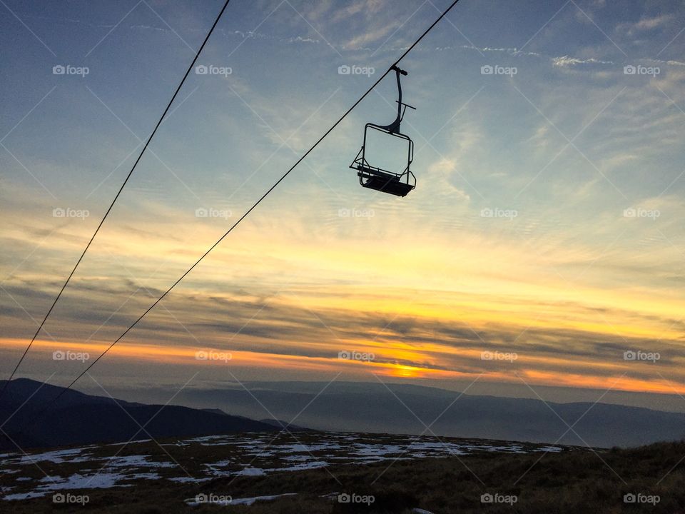 Low angle view of ski lift