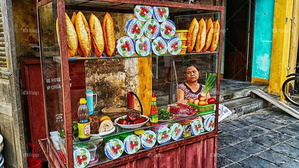 Street food stall. in Vietnam