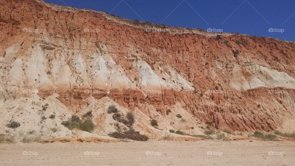 rocks in the Algarve . beach felizia Algarve Portugal 