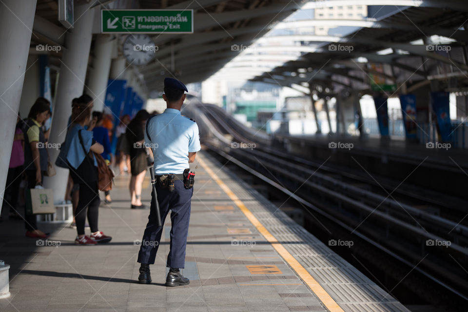 Security at BTS public train station 